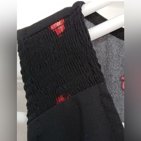 A New Day Sleeveless V-neck Black Floral Mini Dress Size M - Picture 5 of 8